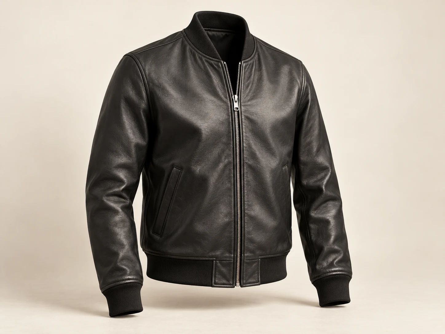 Black bomber jacket design illustration